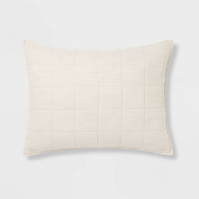 Open Box - King Space Dyed Cotton Linen Sham Khaki - Threshold™: Woven Zippered Pillow Cover, OEKO-TEX Certified