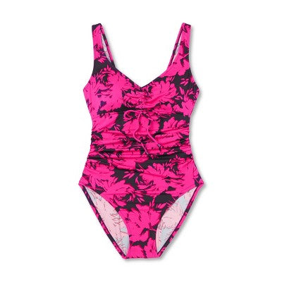 New - Aqua Green Women's Cinch Front One Piece Swimsuit UPF 50+ Full Coverage Aqua GreenBullseye Deals