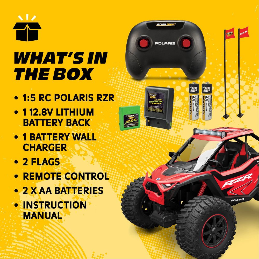 Open Box - Motor Dayz Polaris Red Remote Control Vehicle 1:5 Scale