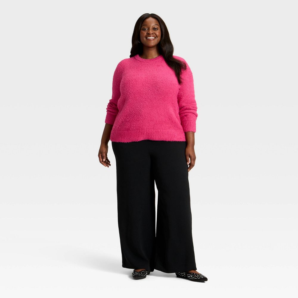 New - Women's Fuzzy Pullover Sweater - A New Day™ Pink 1X
