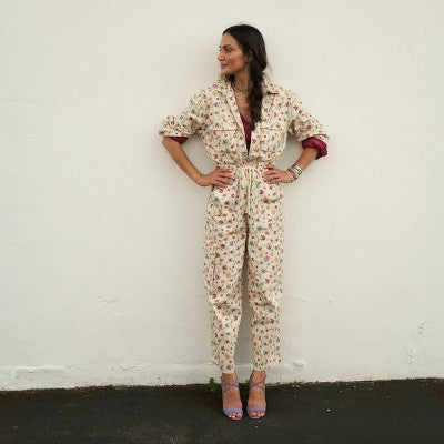 New - Future Collective Jenny K Lopez Women's Long Sleeve Boilersuit Jumpsuit, Floral Future Collective w/Jenny K LopezBullseye Deals