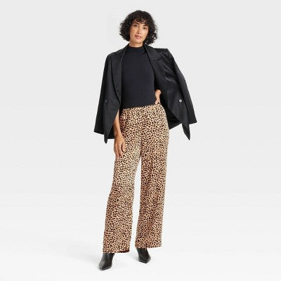 New - Women's Mid-Rise Satin Pull-On Pants - A New Day A New DayBullseye Deals