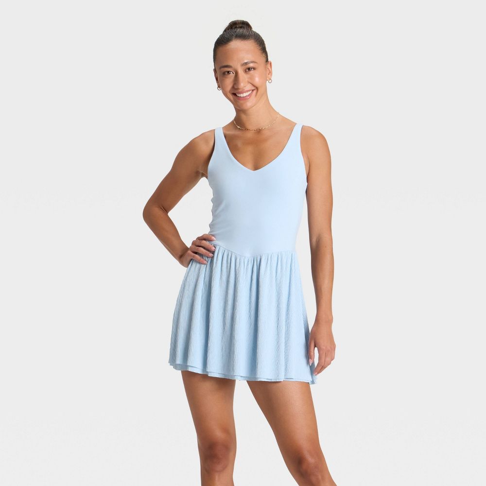 Open Box - Women's Knit Plisse Active Dress - All In Motion™ Light Blue S