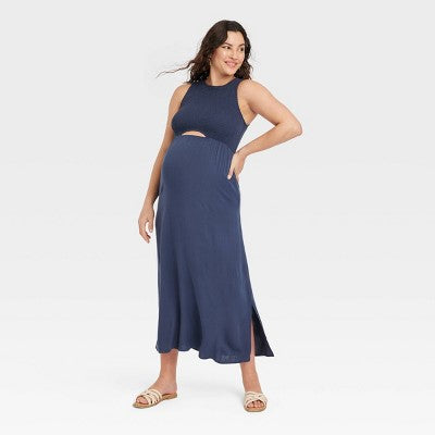 Smocked Cut Out Maxi Maternity Dress - Isabel Maternity by Ingrid & Isabel Isabel Maternity by Ingrid & IsabelBullseye Deals