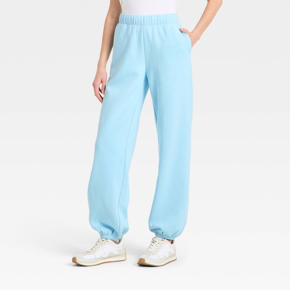 New - Women's Cinched Fleece Jogger Sweatpants - JoyLab™ Light Blue XXL