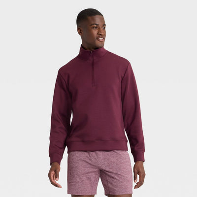 New - Men's Spacer Half Zip Sweatshirt - All In Motion™ Burgundy XS