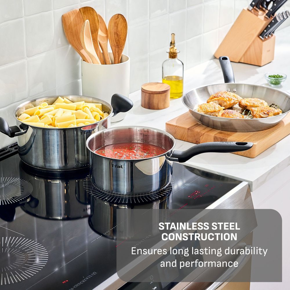 New - T-Fal Simply Cook 3.5qt Stainless Steel Saute Pan with Lid