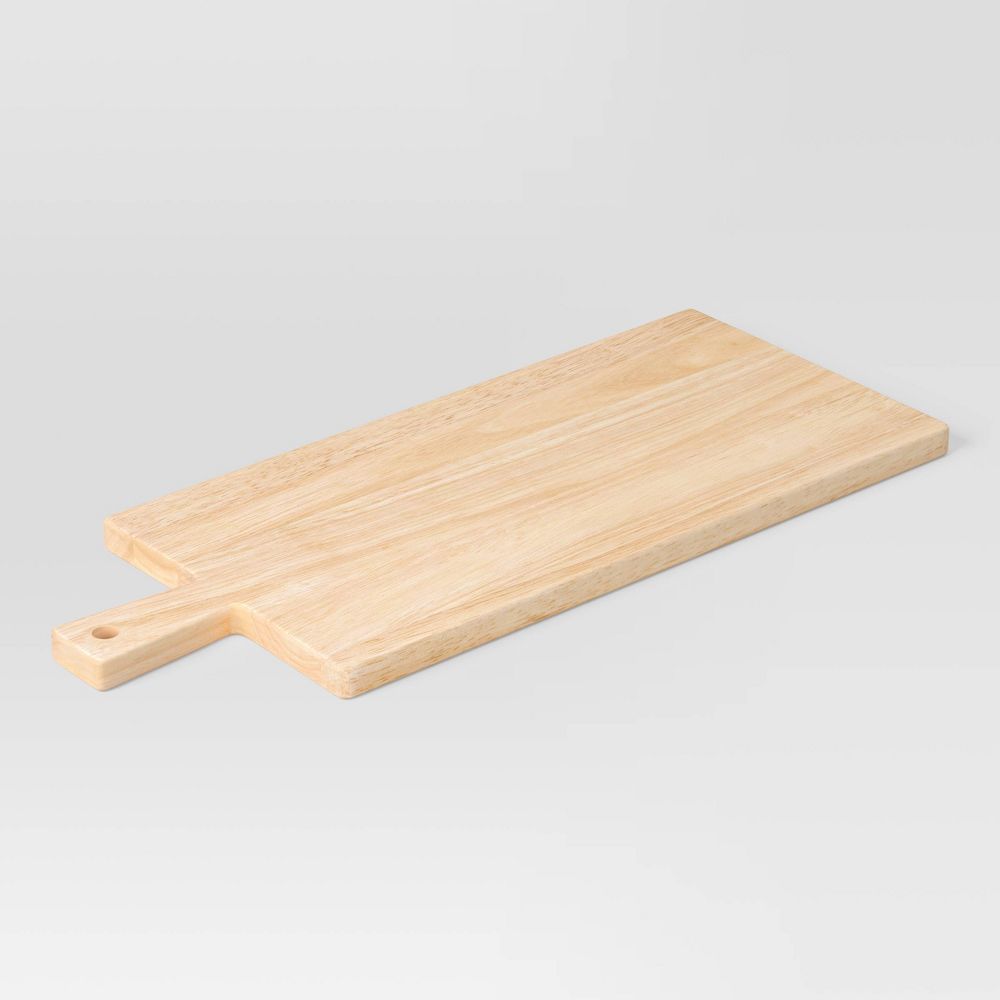 Open Box - 3pc 19.35"x8" Rubberwood Rectangle Serving Board with Brass Cheese Tools Brown - Threshold™: Charcuterie Platter Set