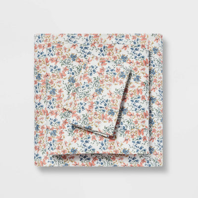 New - Twin/Twin XL Printed Performance 400 Thread Count Sheet Set Ditsy Floral - Threshold™: Cotton Sateen, 3-Piece Set, OEKO-TEX Certified