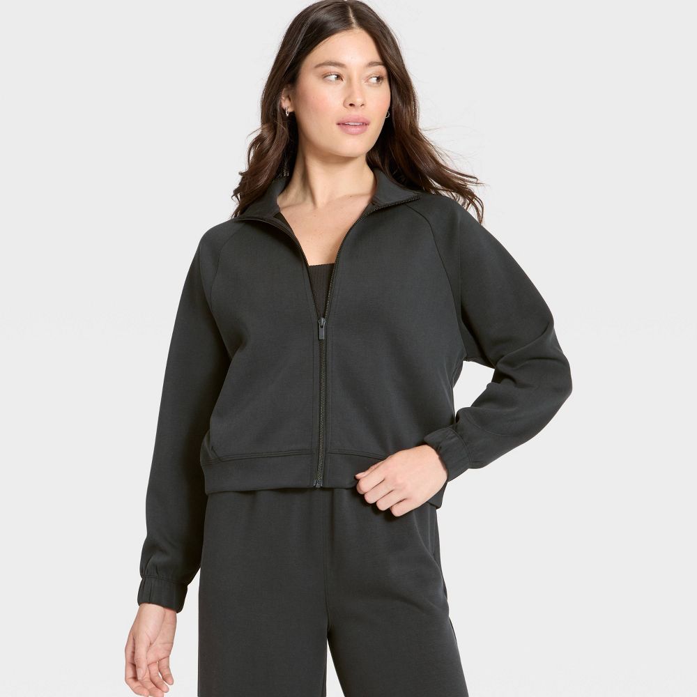 Open Box - Women's Airy Sleek Full Zip Jacket - All In Motion™ Black XS