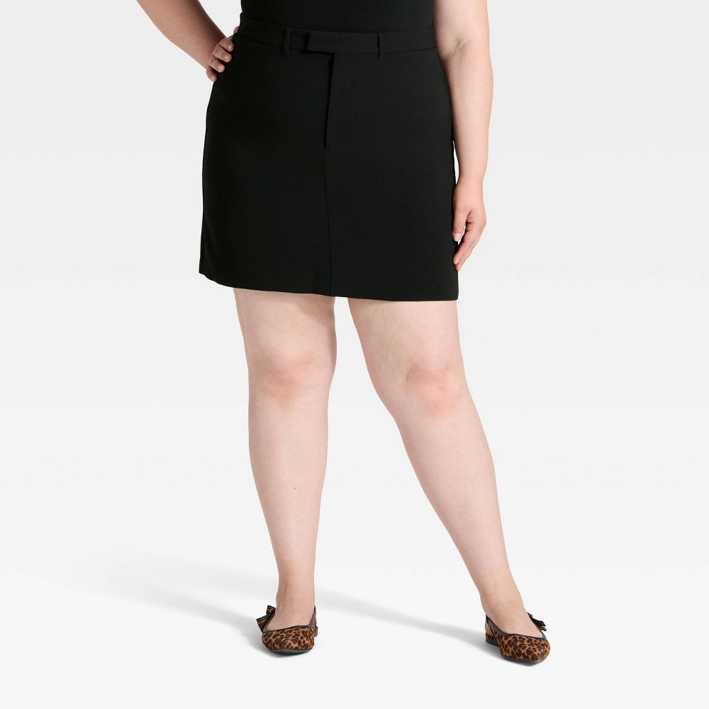 New - Women's Tailored Mini A-Line Skirt - A New Day™ Black XXL