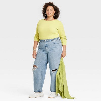 Universal Thread Women's Mid-Rise Baggy Jeans Classic 90's Vintage Straight Fit Universal ThreadBullseye Deals
