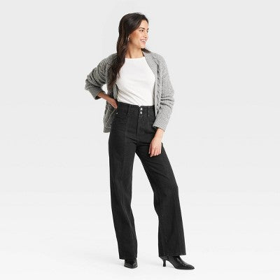 New - Women's High-Rise Tailored Wide Leg Jeans - Universal Thread Universal ThreadBullseye Deals