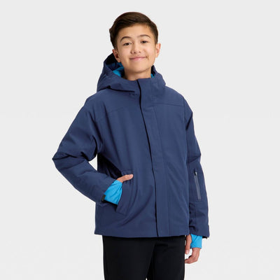 New - Kids' Hooded Snowsport Jacket - All In Motion™ Navy Blue XL