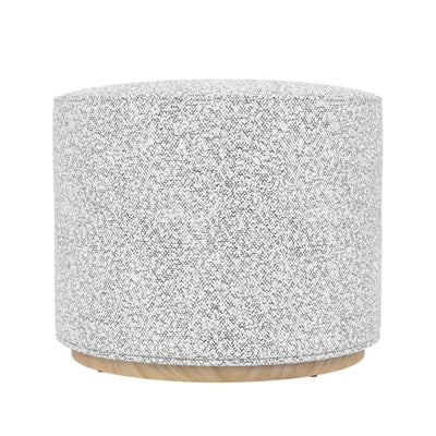 New - HomePop Cloud Ottoman with Wood Base Cream Gray