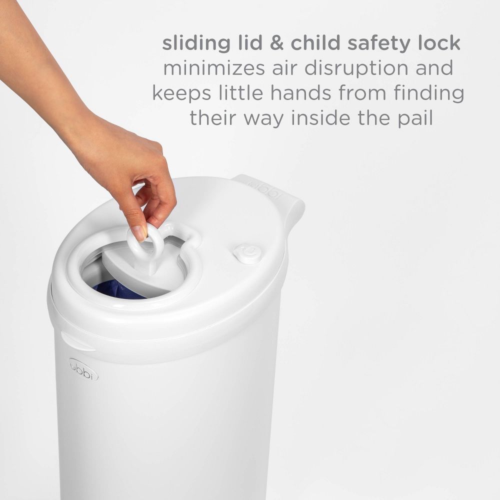 New - Ubbi Stainless Steel Diaper Pail - White