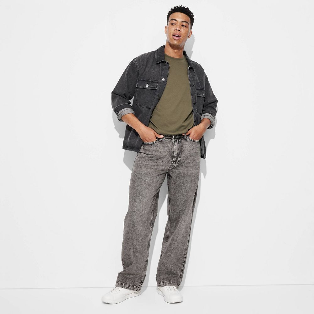 New - Men's Baggy Fit Jeans - Original Use™ Black Wash 33x30: Mid Rise, Straight Leg, Denim, Machine Wash, Tumble Dry