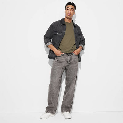 New - Men's Baggy Fit Jeans - Original Use™ Black Wash 33x30: Mid Rise, Straight Leg, Denim, Machine Wash, Tumble Dry