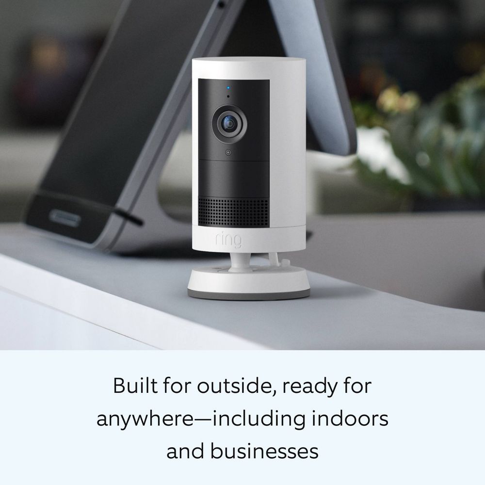 New - Ring Outdoor Cam Plus Battery 2K Video with Low-Light Vision and Flexible Mounting - Black