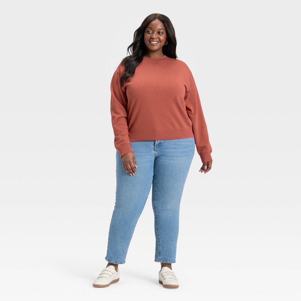 New - Women's Pullover Sweatshirt - Universal Thread™ Rust XS