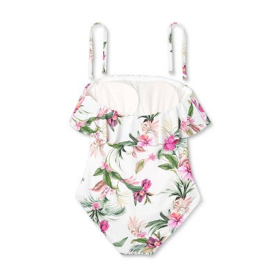New - Kona Sol Women's Bandeau Ruched One Piece Swimsuit Full Coverage Swimwear Kona SolBullseye Deals