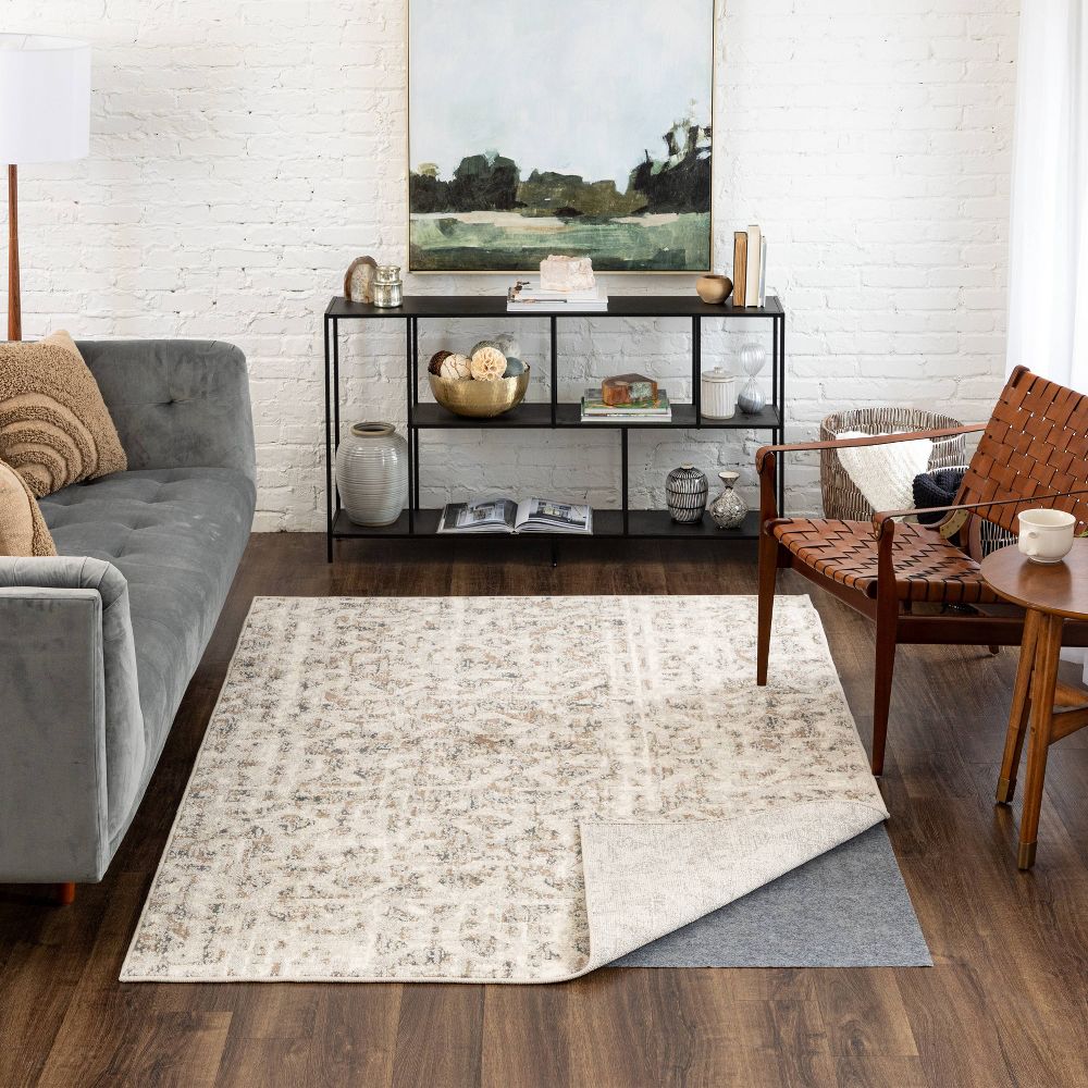 New - Karastan 5'x8' All Purpose Rug Pad Gray: Skid-Resistant Rectangle Carpet Pad, Latex Backing, 96"x60"
