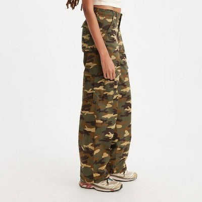 Open Box - Levi's Women's Mid Rise Wide Relaxed Cargo Pants Loose Levi'sBullseye Deals