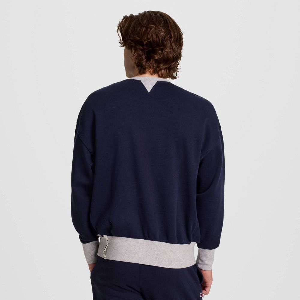 New - Champion Men's Physical Education Colorblocked Sweatshirt - Navy XL