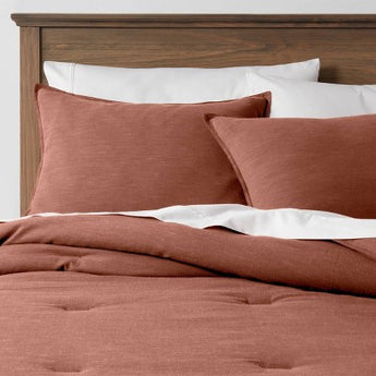 Open Box - Full/Queen Space Dyed Cotton Linen Comforter & Sham Set Rust - Threshold ThresholdBullseye Deals