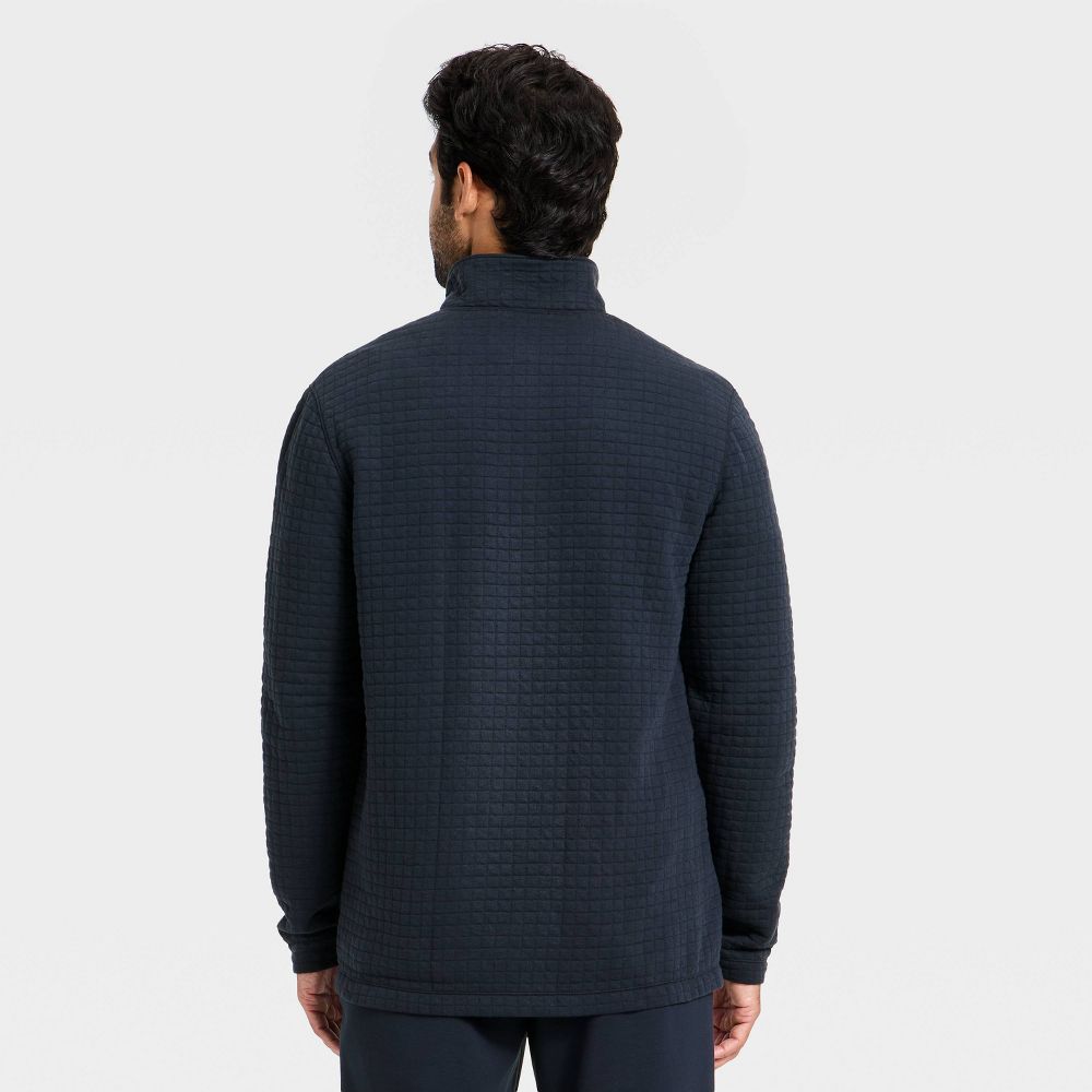New - Men's Quilted Fleece 1/2 Zip Pullover Sweatshirt - All In Motion™ Dark Blue S