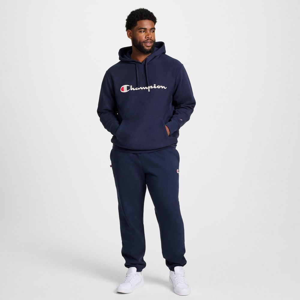 New - Champion Adult Sizing Iconic Embroidered Hoodie - Navy XS