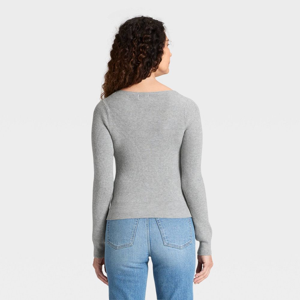 New - Women's Scoop Neck Cardigan Sweater - Universal Thread™ Gray M