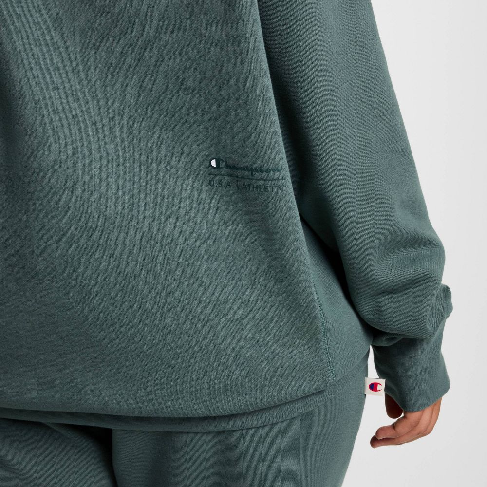 New - Champion Adult Sizing Iconic Embroidered Crewneck Sweatshirt - Dark Forest S