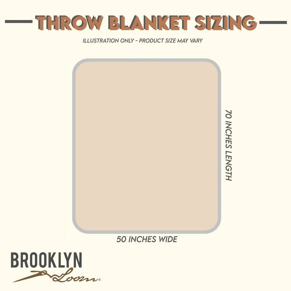New - Brooklyn Loom 50"x70" Diagonal Chenille Stripe Throw Brown