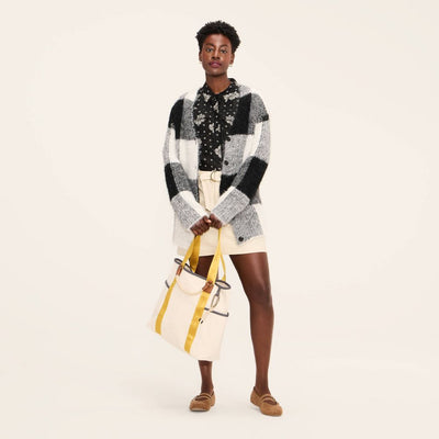New - Women's Buffalo Check Relaxed Cardigan - Woolrich x Target Black/White L