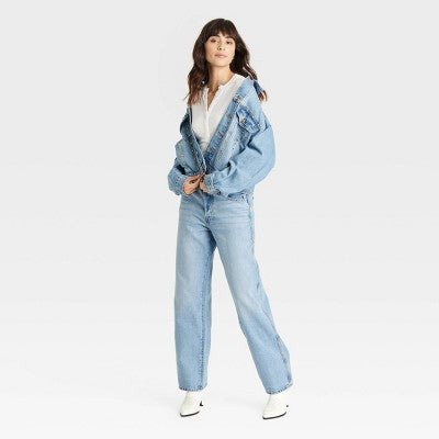 New - Women's Mid-Rise Studded 90's Baggy Jeans - Universal Thread Universal ThreadBullseye Deals