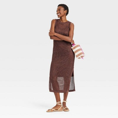 New - Women's Openwork Midi Tank Dress - A New Day A New DayBullseye Deals