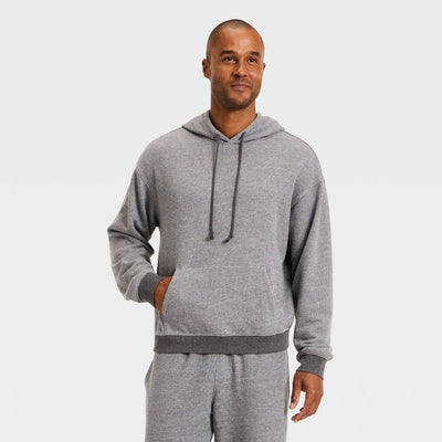 New - Men's Textured Knit Lounge Hoodie - Goodfellow & Co™ Gray M