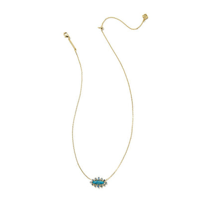 Open Box - Kendra Scott Eva Crystal Framed Pendant Necklace - Blue Mix