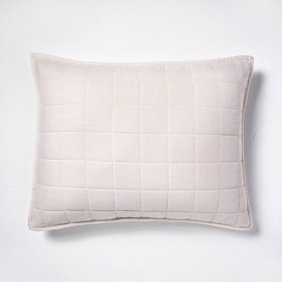 New - Casaluna Pillow Sham Linen-Blend OEKO-TEX Quilted CasalunaBullseye Deals