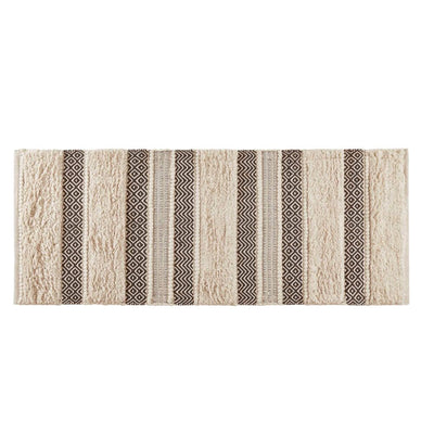 New - Ink+Ivy 22"x58" Asher Woven Texture Striped Bath Rug