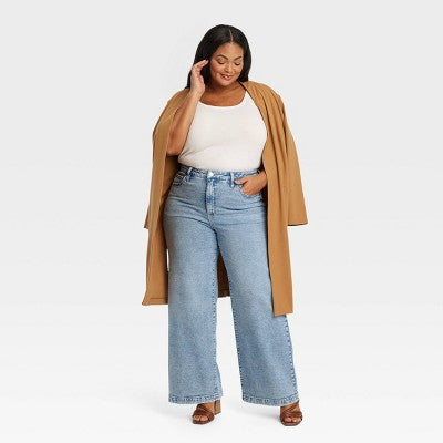 New - Ava & Viv Womens Plus High Rise Wide Leg Wide-Leg Jeans Ava & VivBullseye Deals