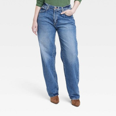 Universal Thread Women's Mid-Rise Baggy Jeans Classic 90's Vintage Straight Fit Universal ThreadBullseye Deals