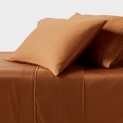 New - Threshold 320TC Satin 4-Piece Sheet Set Cooling Soft TENCEL Lyocell ThresholdBullseye Deals