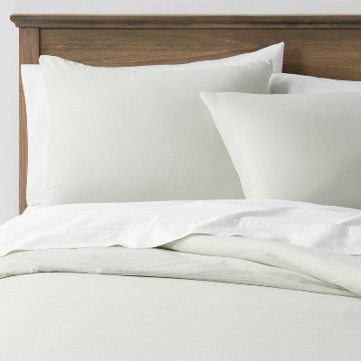New - Threshold Duvet Cover Set 100% Cotton Sateen Solid 250TC ThresholdBullseye Deals