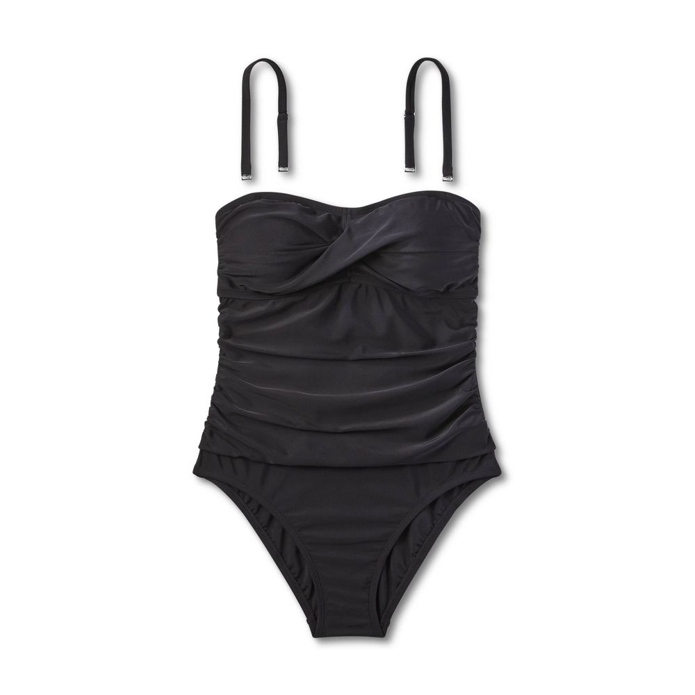New - Kona Sol Women's Bandeau One Piece Swimsuit Tummy Control Swimwear Kona SolBullseye Deals
