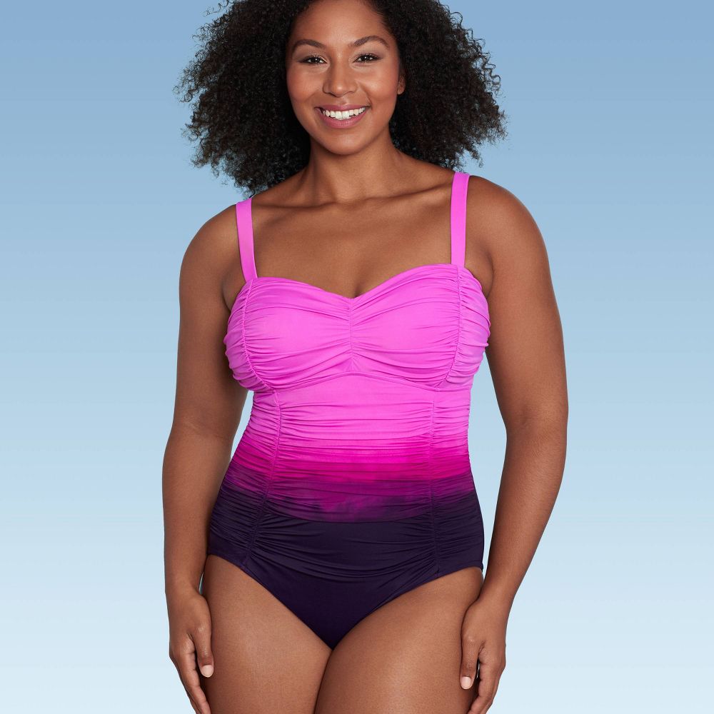 New - Aqua Green Shape + Style Women's One Piece Swimsuit UPF 50+ Swimwear Aqua GreenBullseye Deals