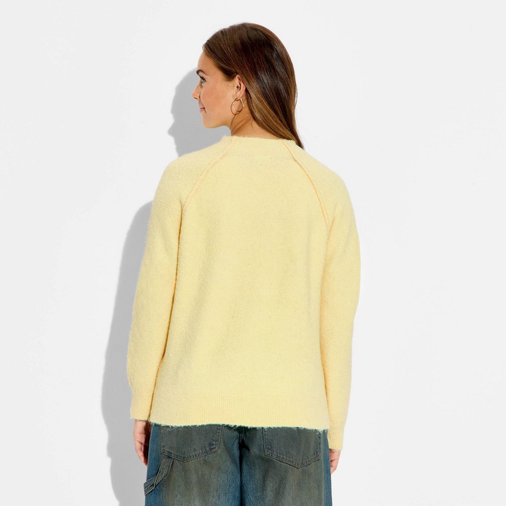 New - Women's Turtleneck Boucle Tunic Pullover Sweater - Wild Fable™ Yellow M