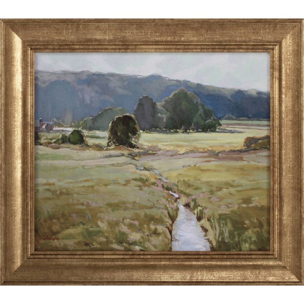 New - 16" x 14" Summer Pasture Framed Wall Art Brass - Threshold™ designed with Studio McGee