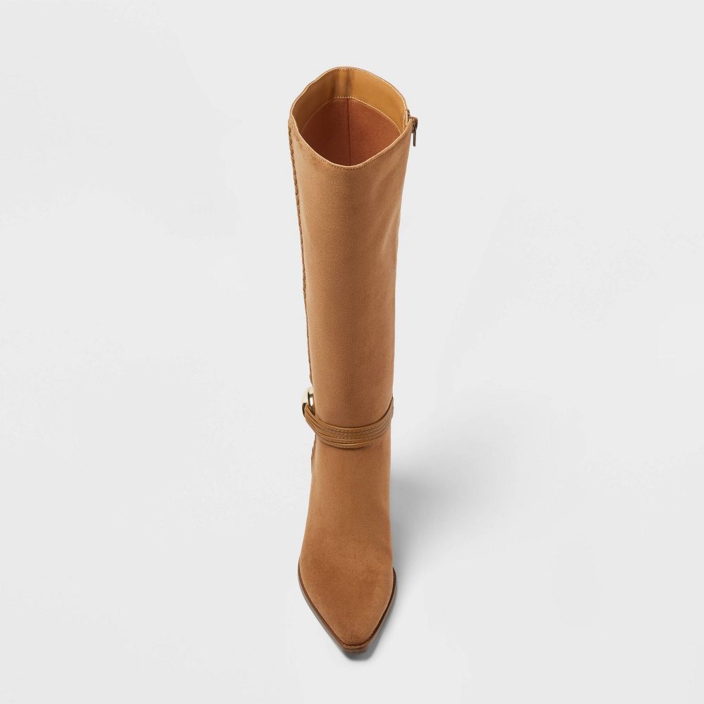 Open Box - Women’s Rio Wide Calf Whip Stitch Tall Boots with Memory Foam Insole – Universal Thread™ Tan 9WC